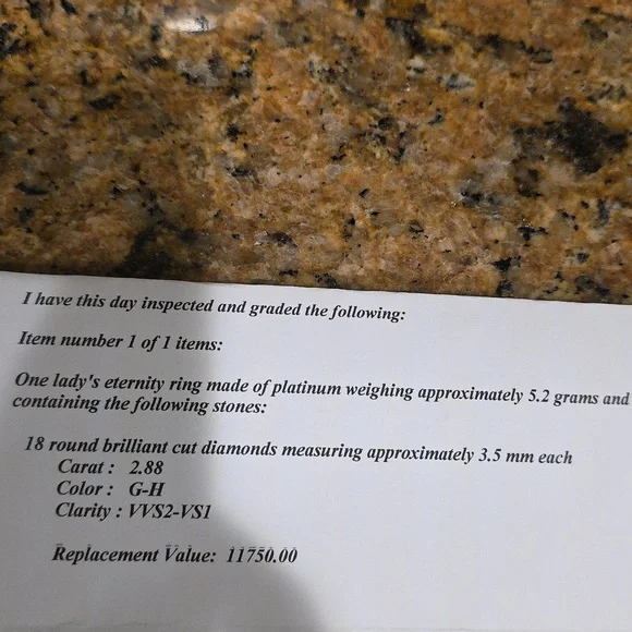 Platinum 2.88 CT Diamond Eternity Band - SZ 6 - Picture 5 of 14